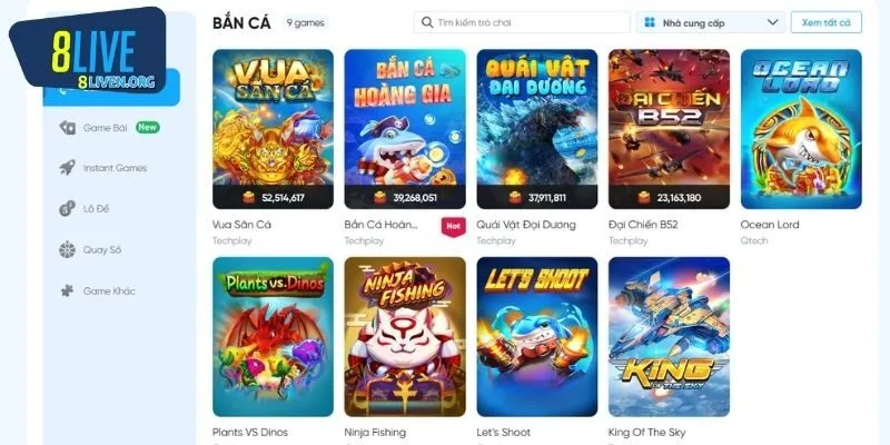 Đánh giá 8LIVE sảnh bắn cá đỉnh cao