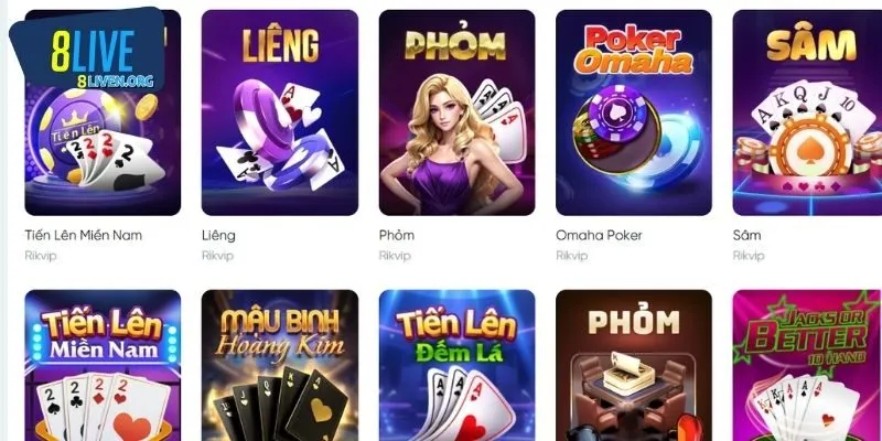 Khám phá thế giới game bài 8LIVE